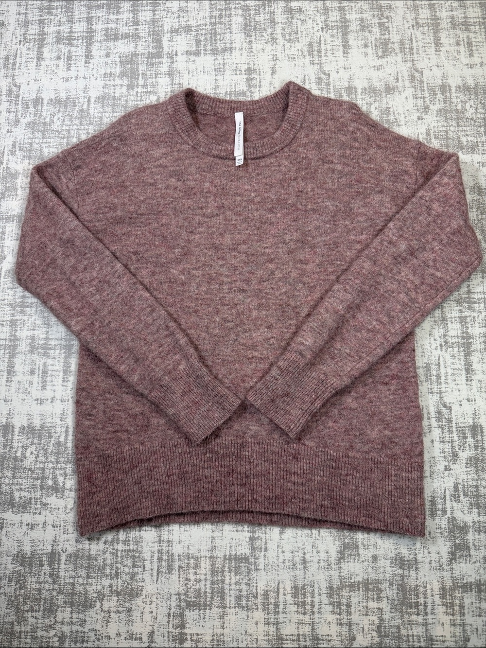 Aritiza Babaton Heathered Mauve Crewneck Sweater - Wool Classic Knit Size XXS